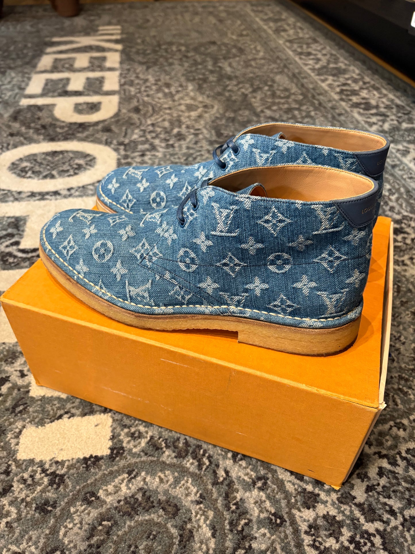 LV Monogram Denim Boots CLEAN OG SIZE 10M