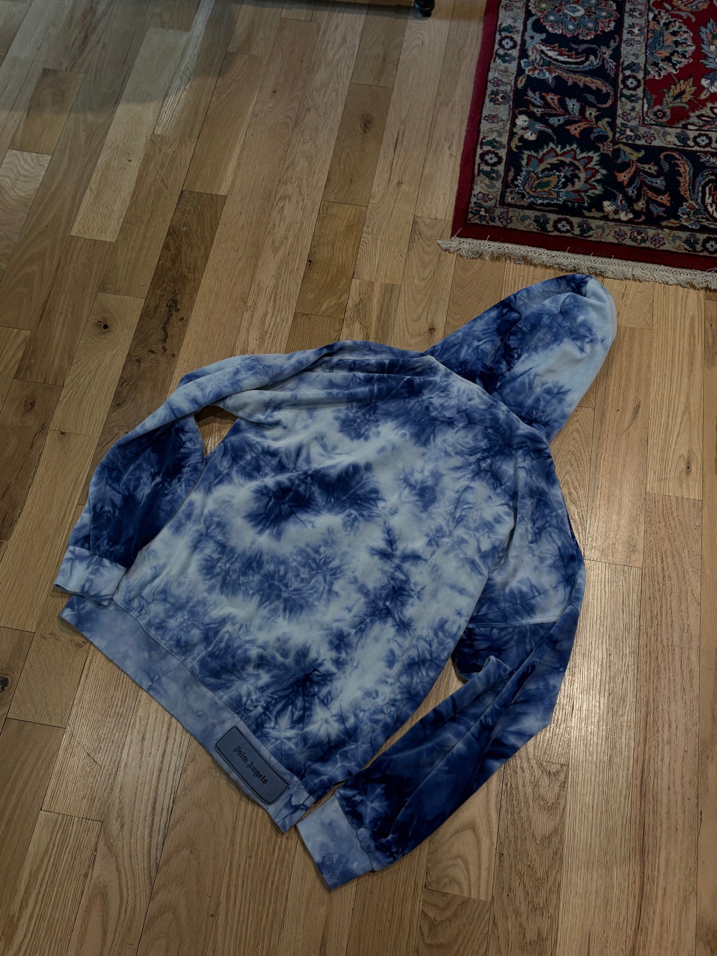 Palm Angels Blue Tie Dye Hoodie Size Small