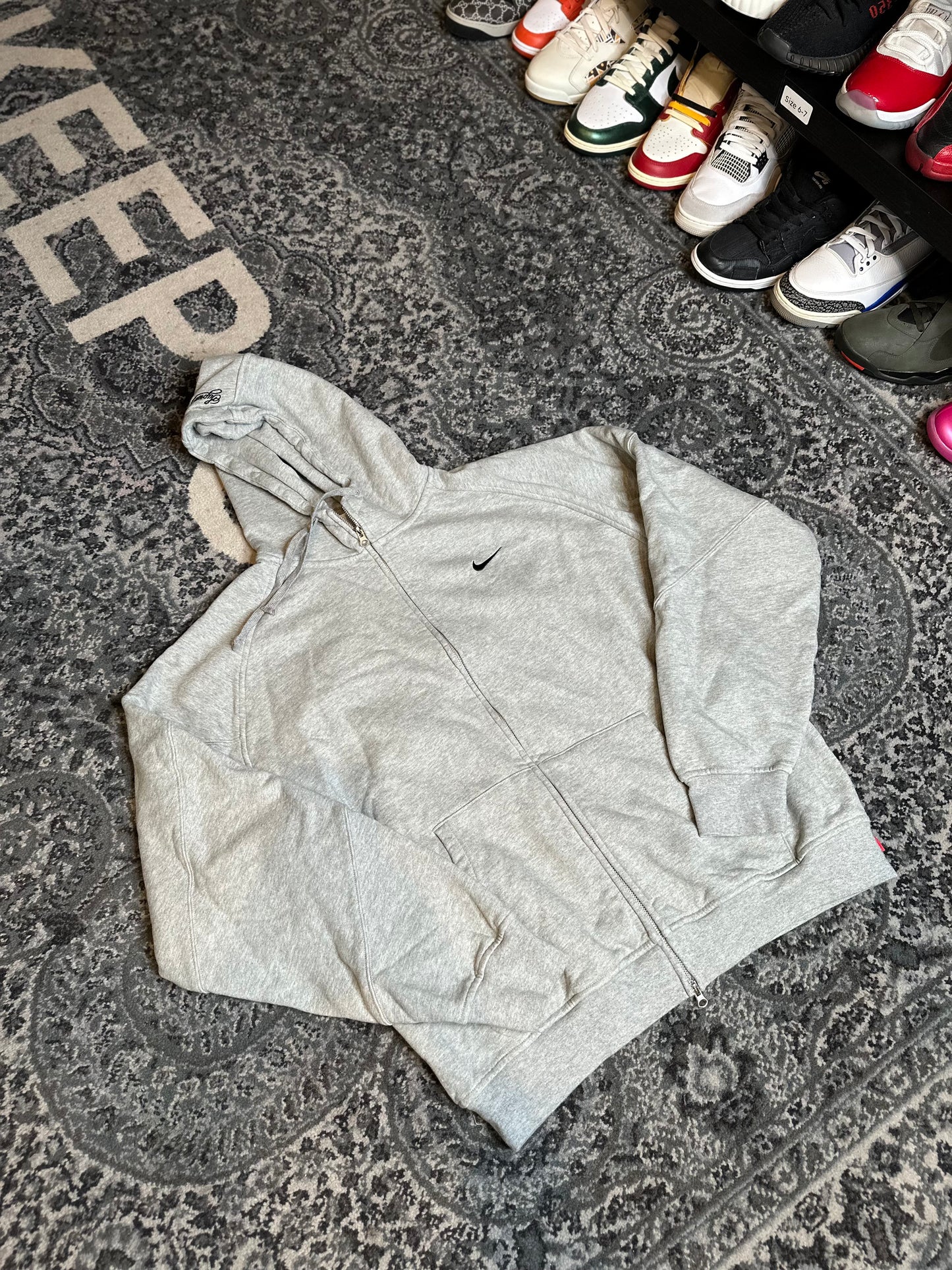 Nike Supreme Gray Zip Hoodie Size XL