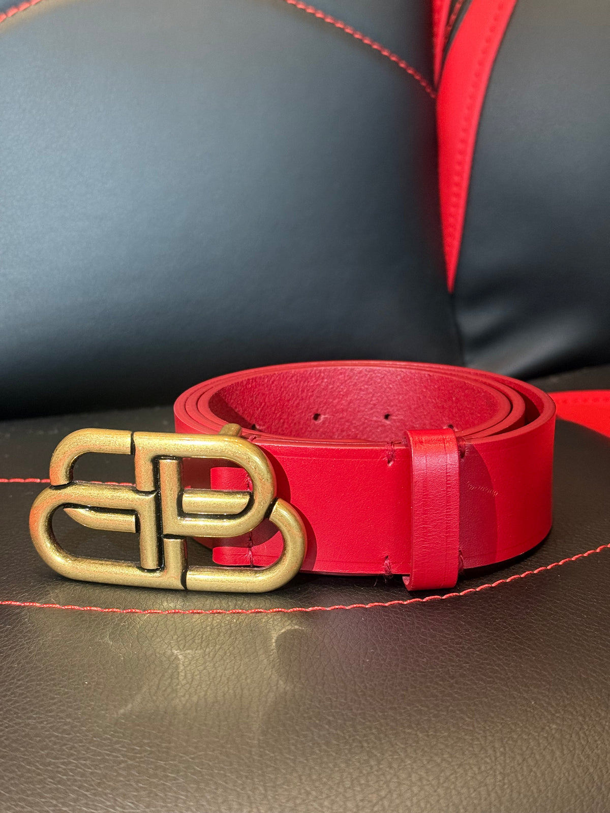 Balenciaga Belt Red/Gold