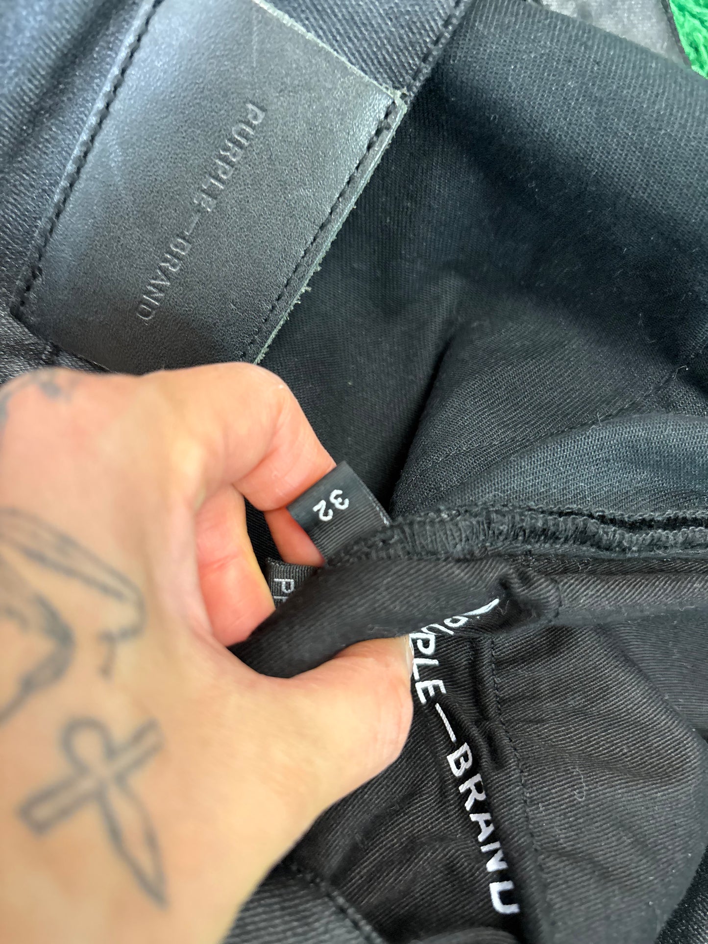 Purple Jeans Black Waxed Size 32