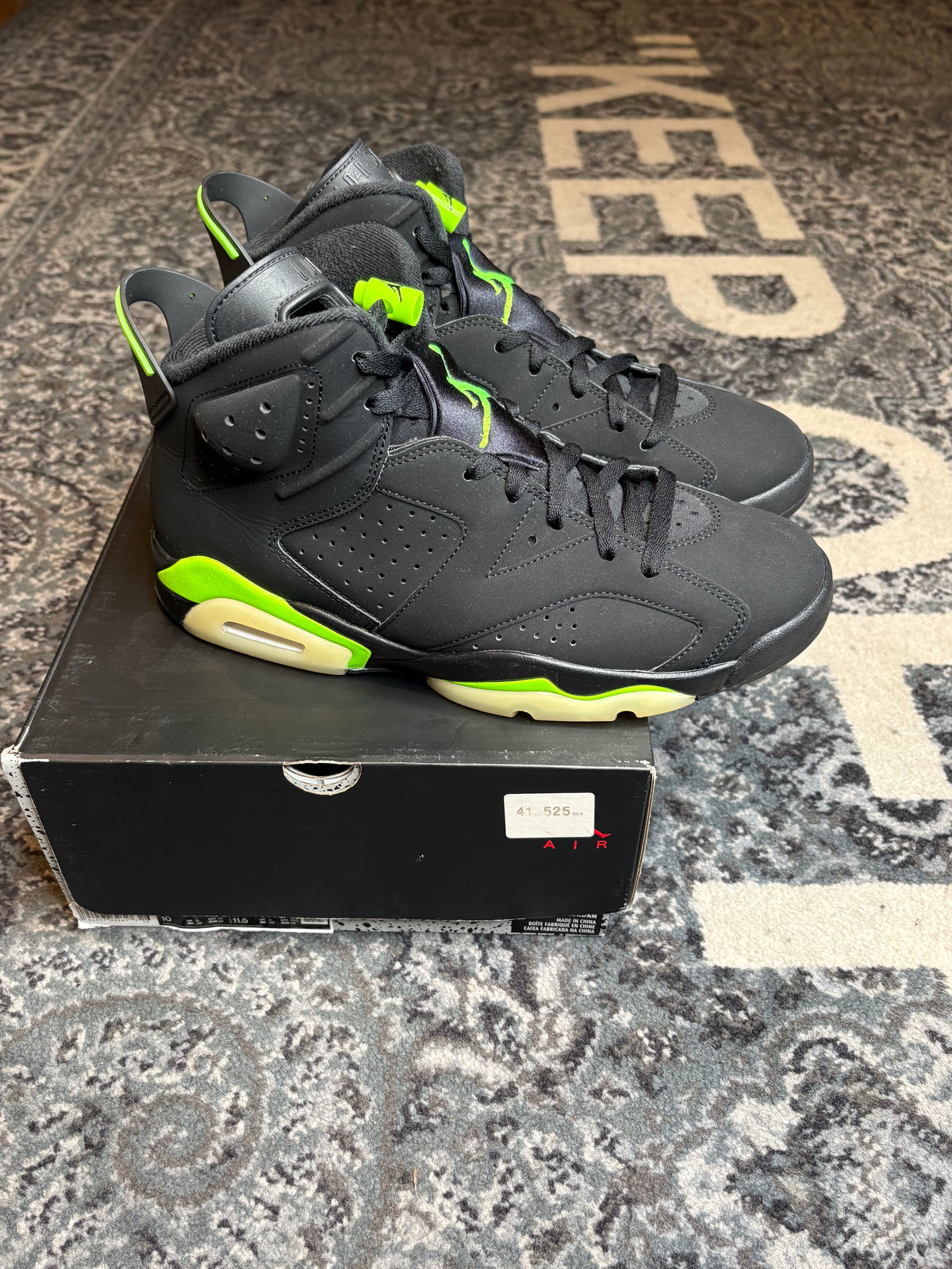 Jordan 6 Retro “Electric Green” Clean Og Size 10