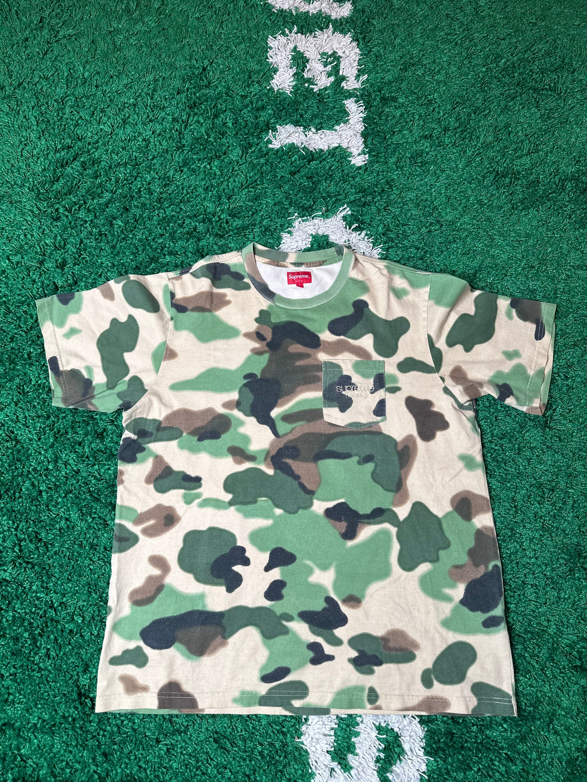 Supreme Overdyed Camo Pocket Tee Size Large