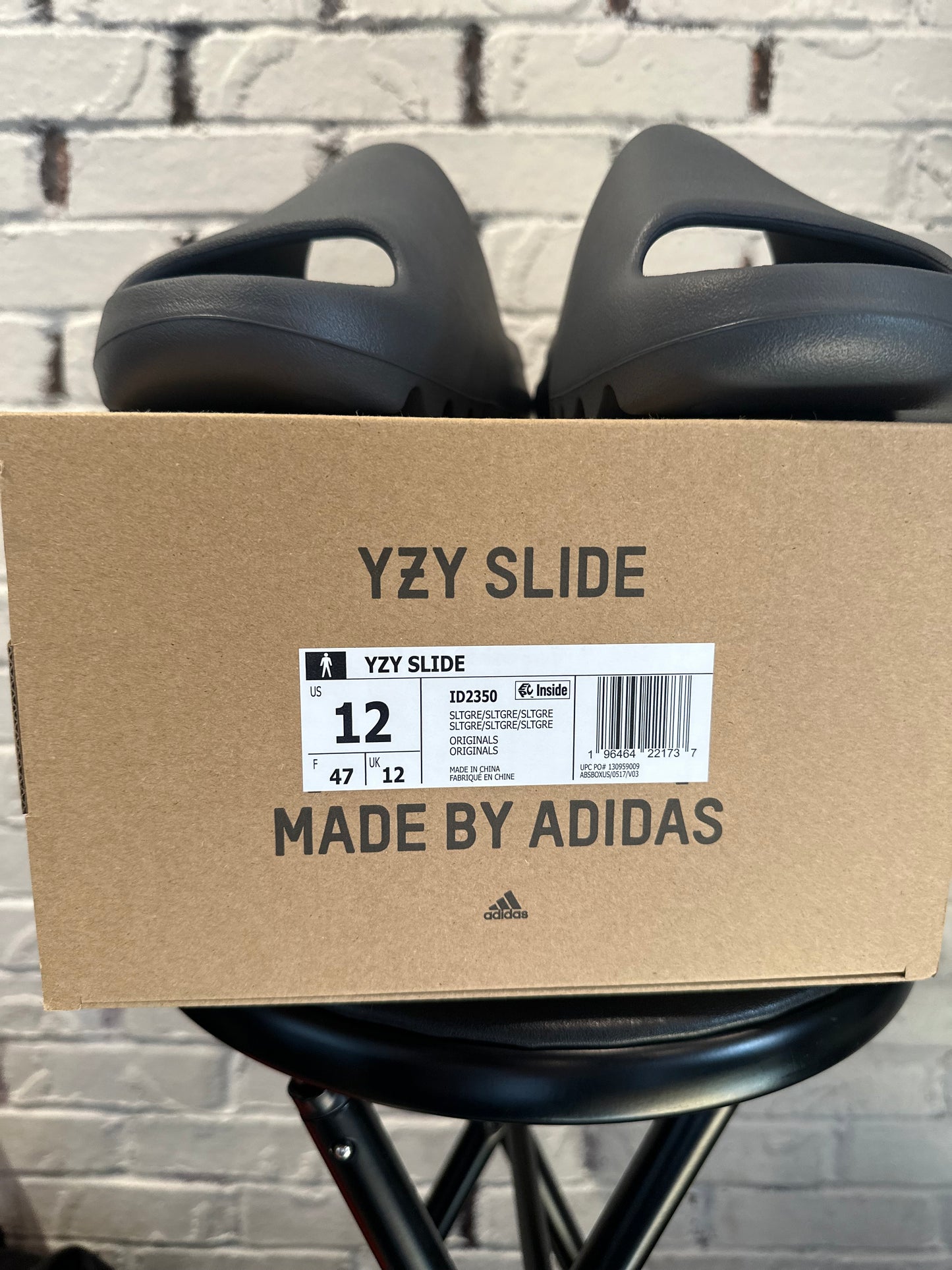 Yeezy Slide Side Slate Grey Sz 12 DS OG