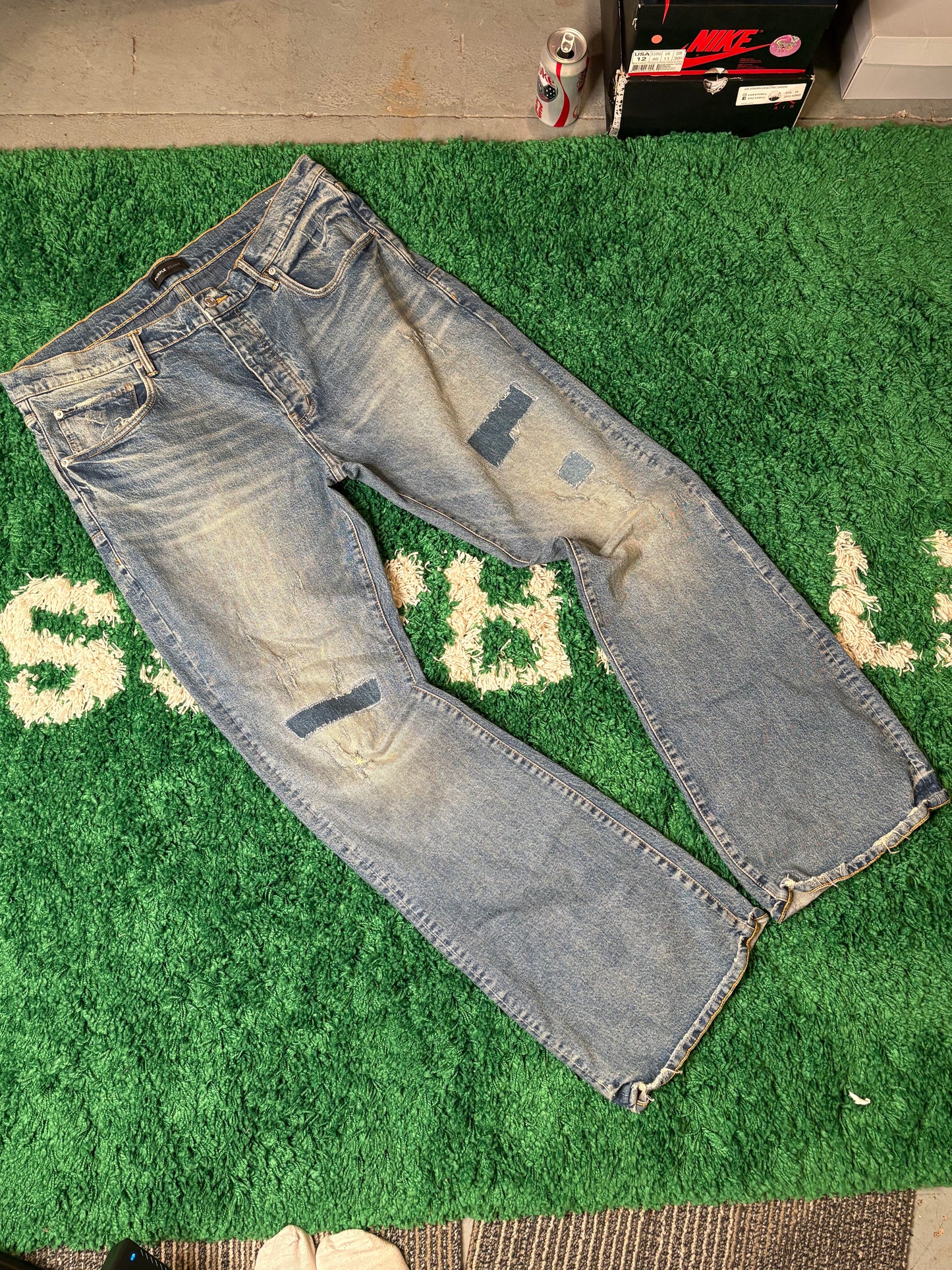 Purple Jeans Medium Wash Wide Leg Size 40