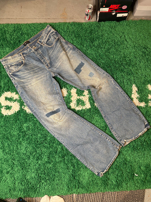 Purple Jeans Medium Wash Wide Leg Size 40