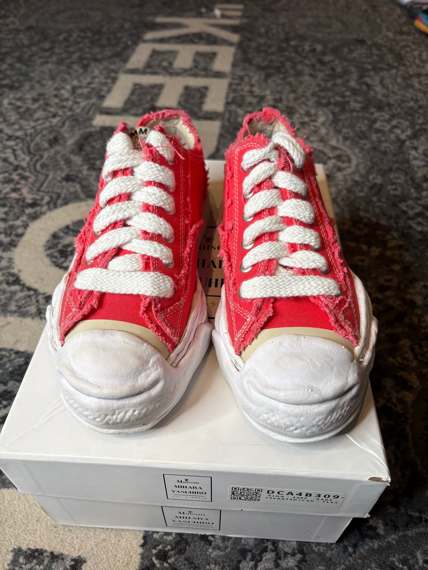 Maison Mihara Hank OG Sole Canvas Frayed Pink Po Og Size 7