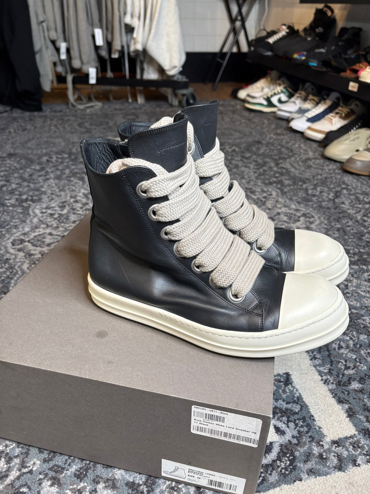Rick Owens Porterville Jumbolaced High “Black” Clean Og Size 12(45 EU)