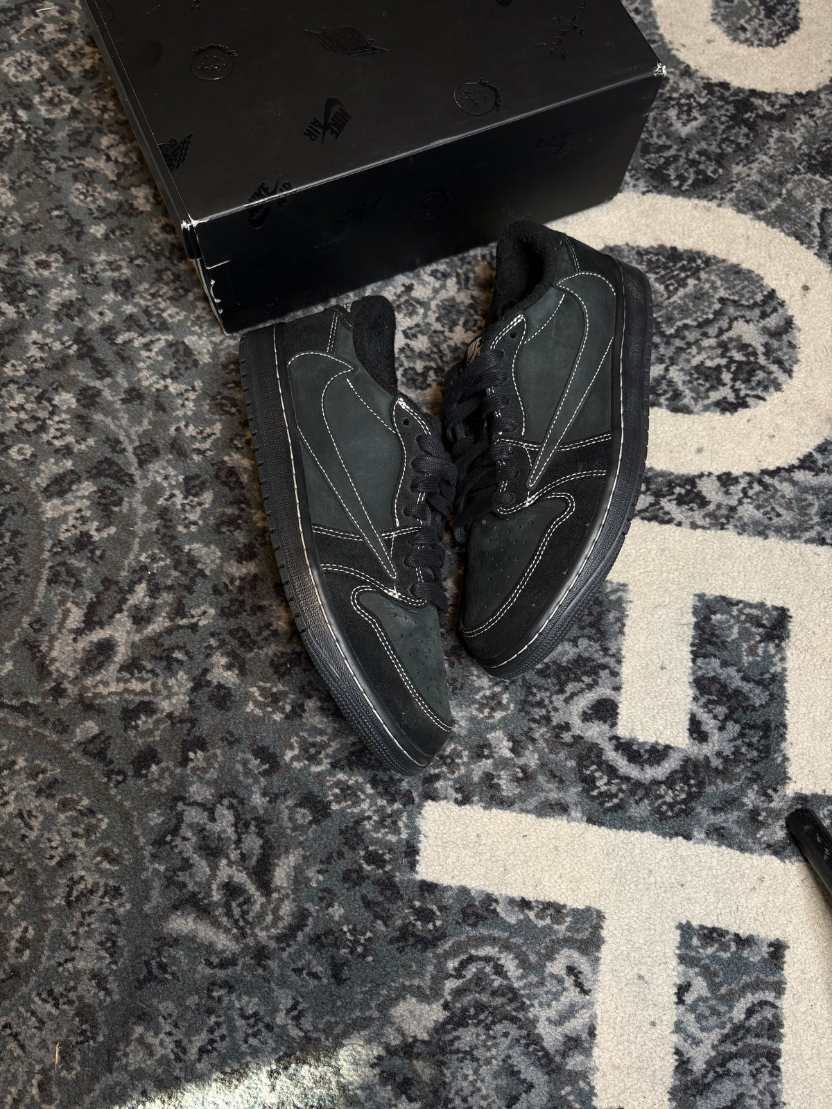 Jordan 1 Retro Low “Travis Scott Black Phantom” Clean Og Size 8.5