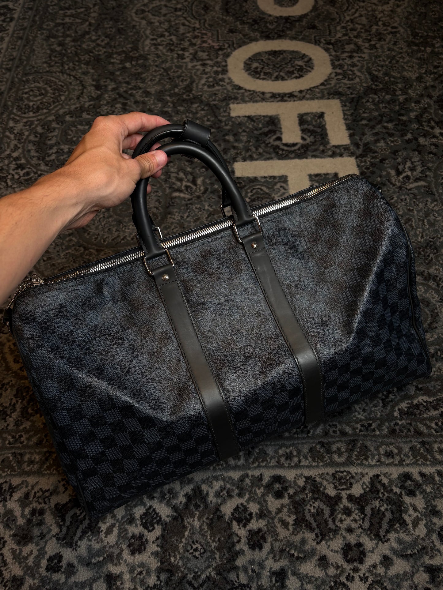 Louis Vuitton Duffle Black PO Size 45
