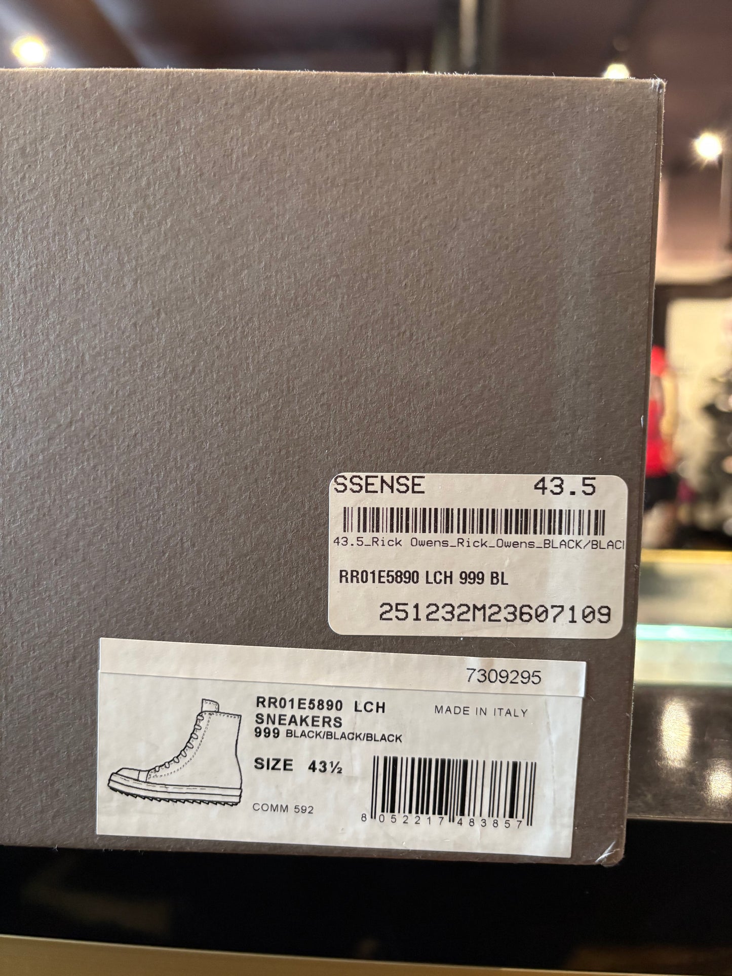 Rick Owen’s Triple Black Ramones High Clean OG Size 43.5 (10.5 US)