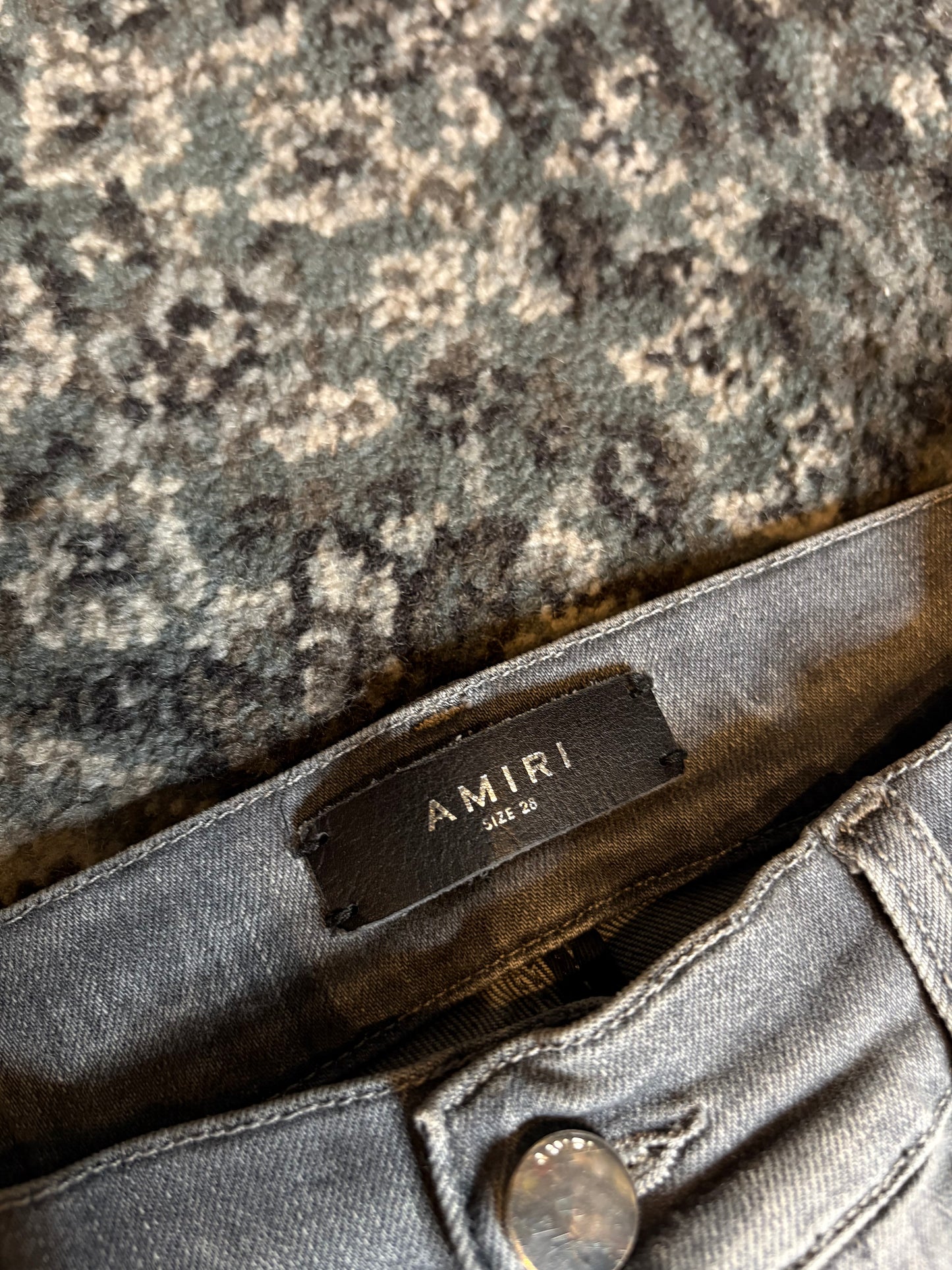 Amiri Jeans Gray Distressed Playboy Size 28