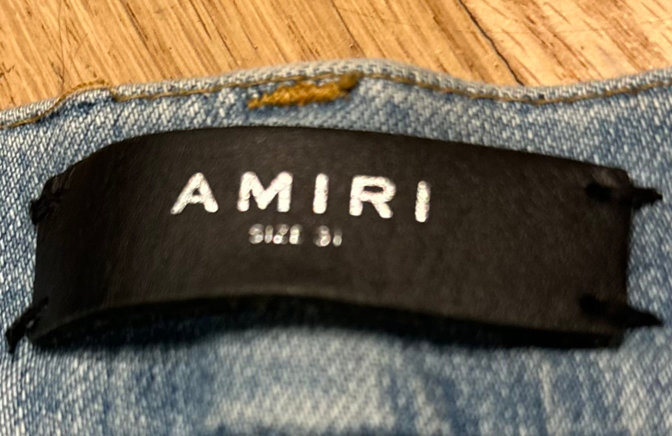Amiri Jeans Light Wash White Patches Size 31