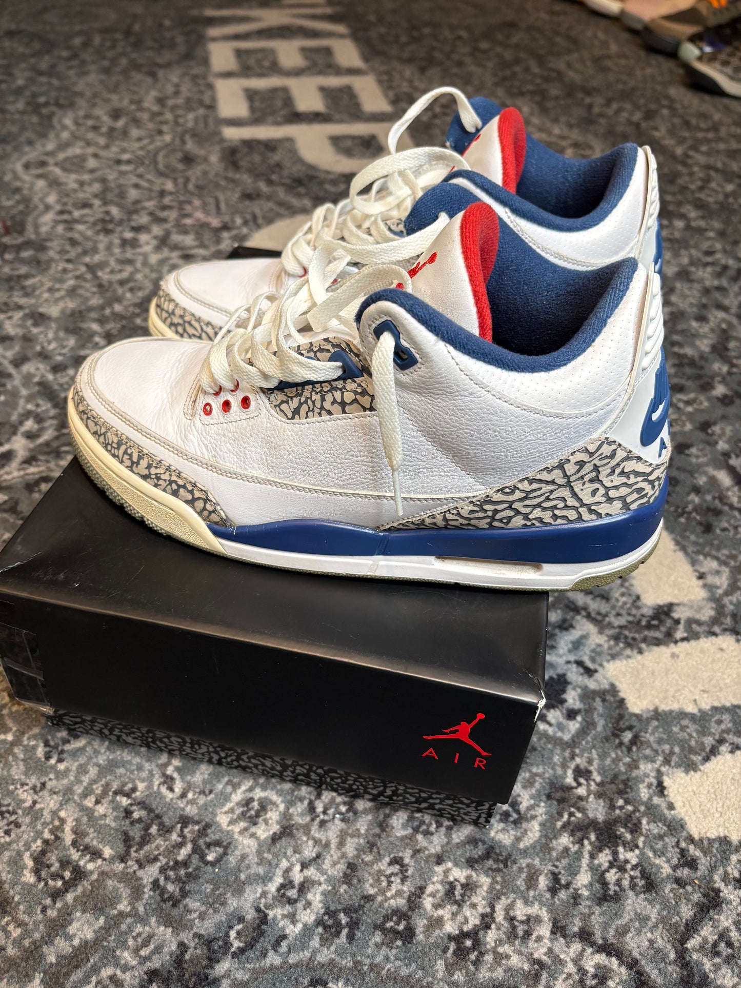 Jordan 3 Retro “True Blue” Po Rb Size 10