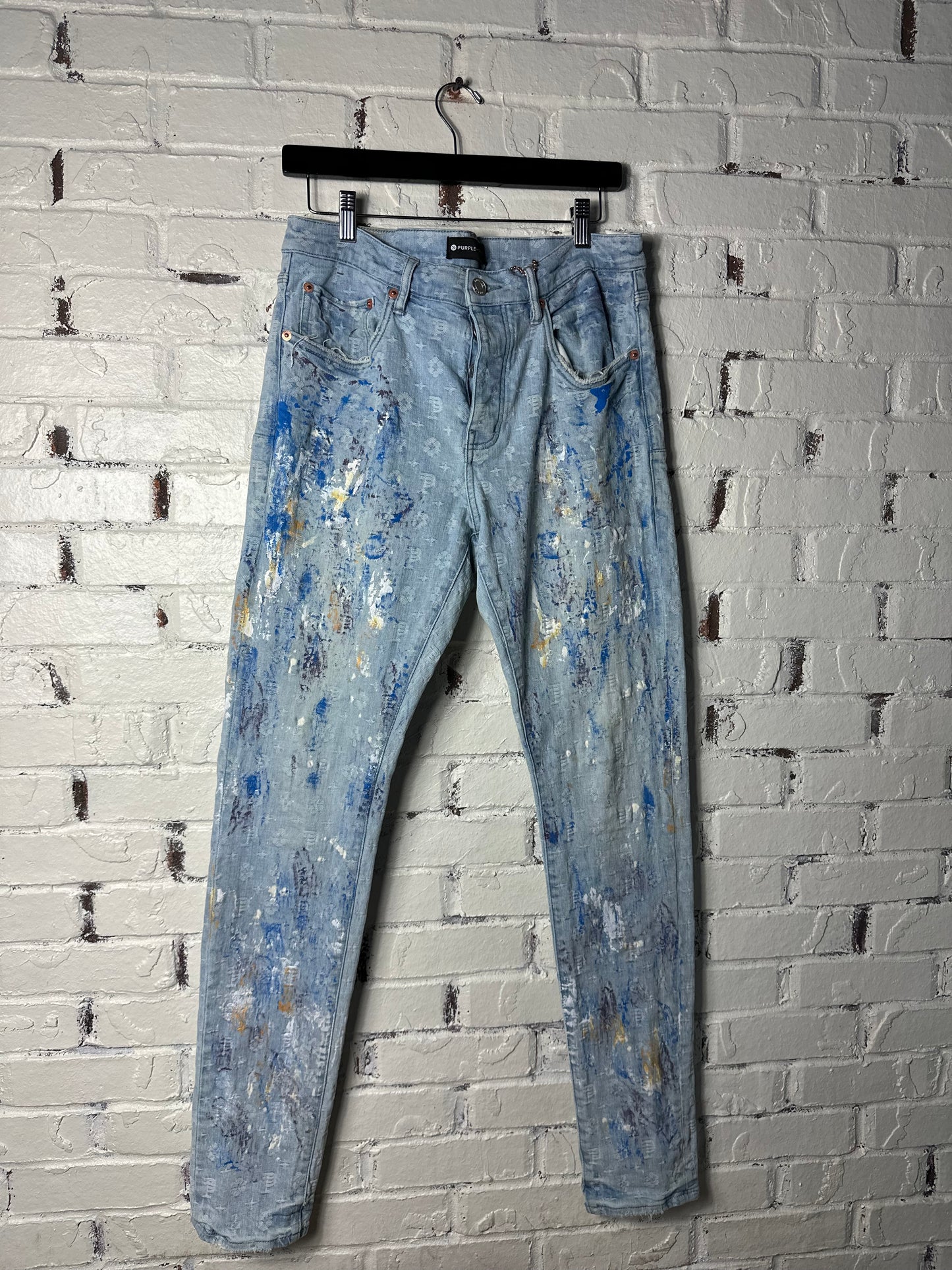 Purple jeans paint splatter size 32 DS