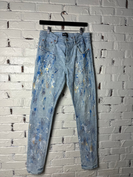 Purple jeans paint splatter size 32 DS