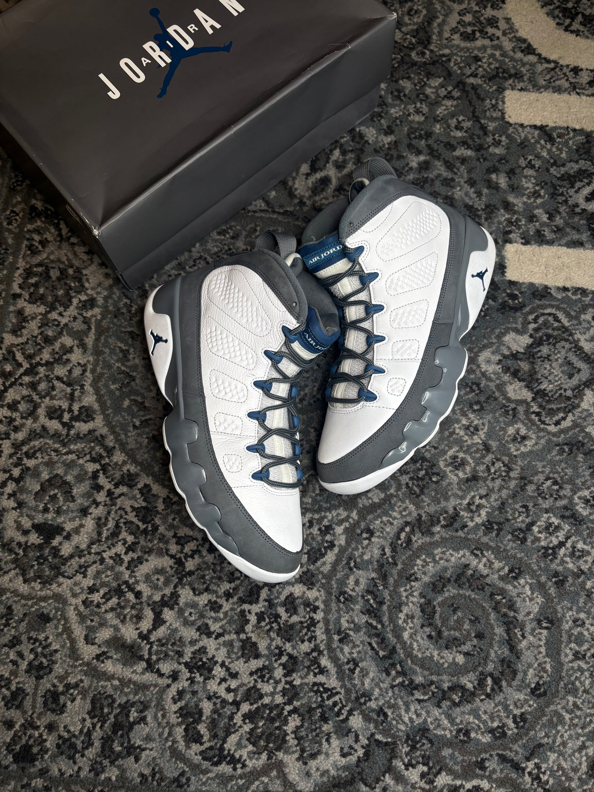 Jordan 9 Retro “Flint Grey French Blue” Clean Og Size 10.5