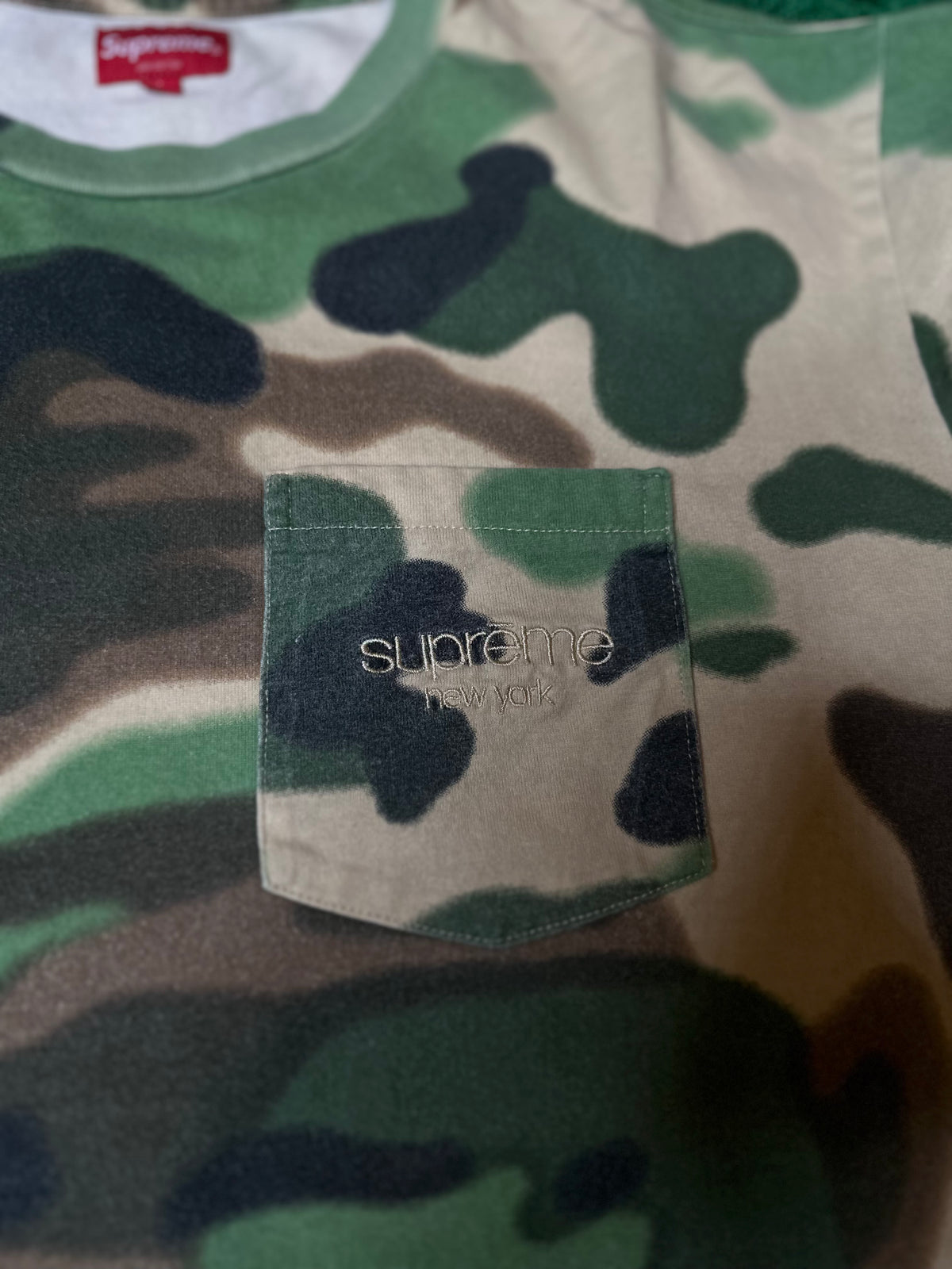Supreme Overdyed Camo Pocket Tee Size Large