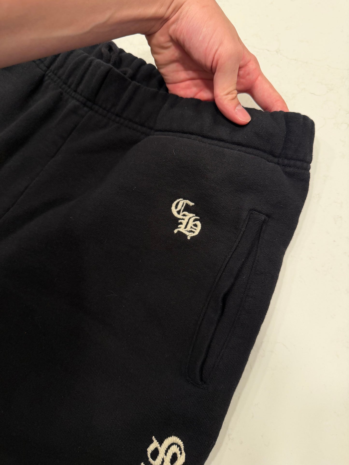 Chrome Hearts Sweat Shorts Black Embroidered Size Large