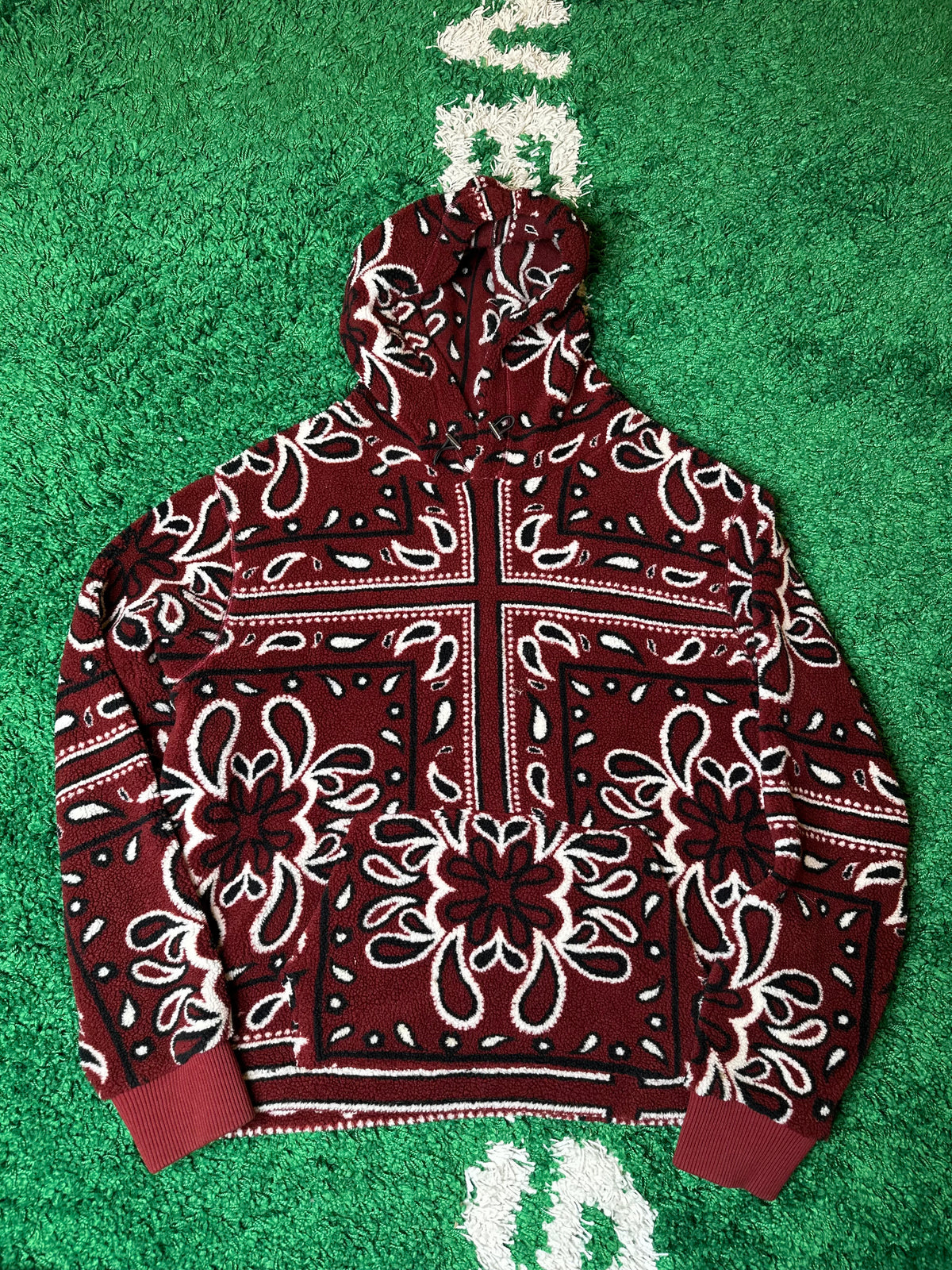 Amiri Red Bandana Hoodie Size XL