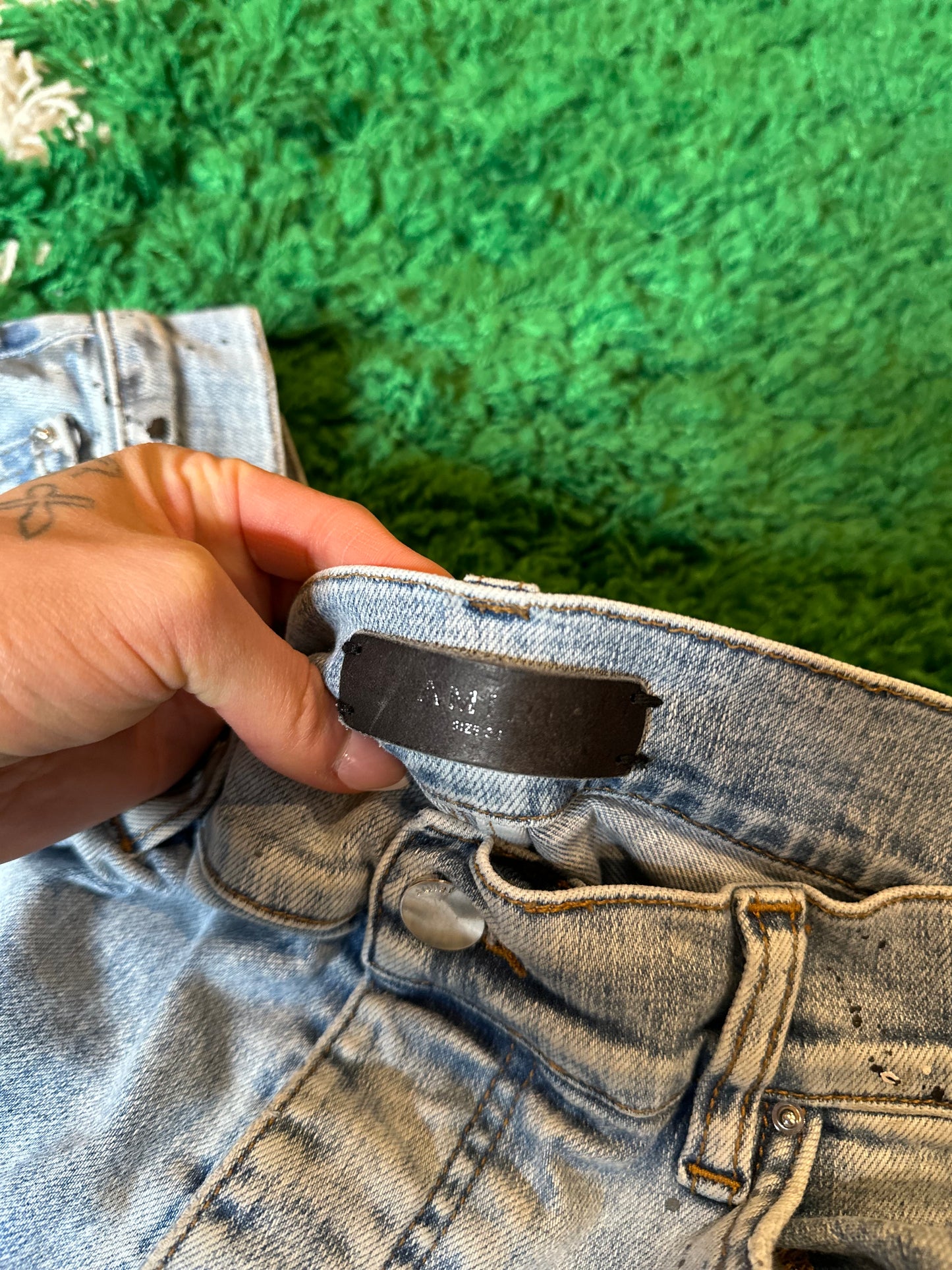 Amiri Jeans Light Wash Paint Size 34