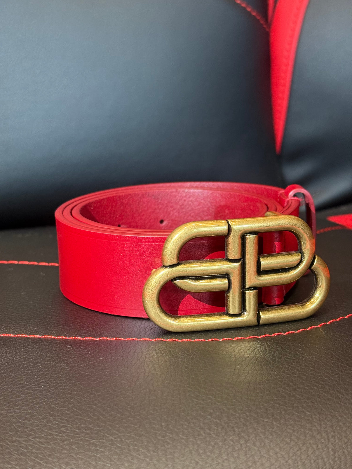 Balenciaga Belt Red/Gold