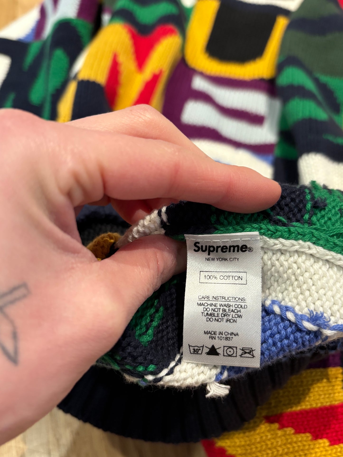 Supreme Multicolor Logo Sweater Size Medium