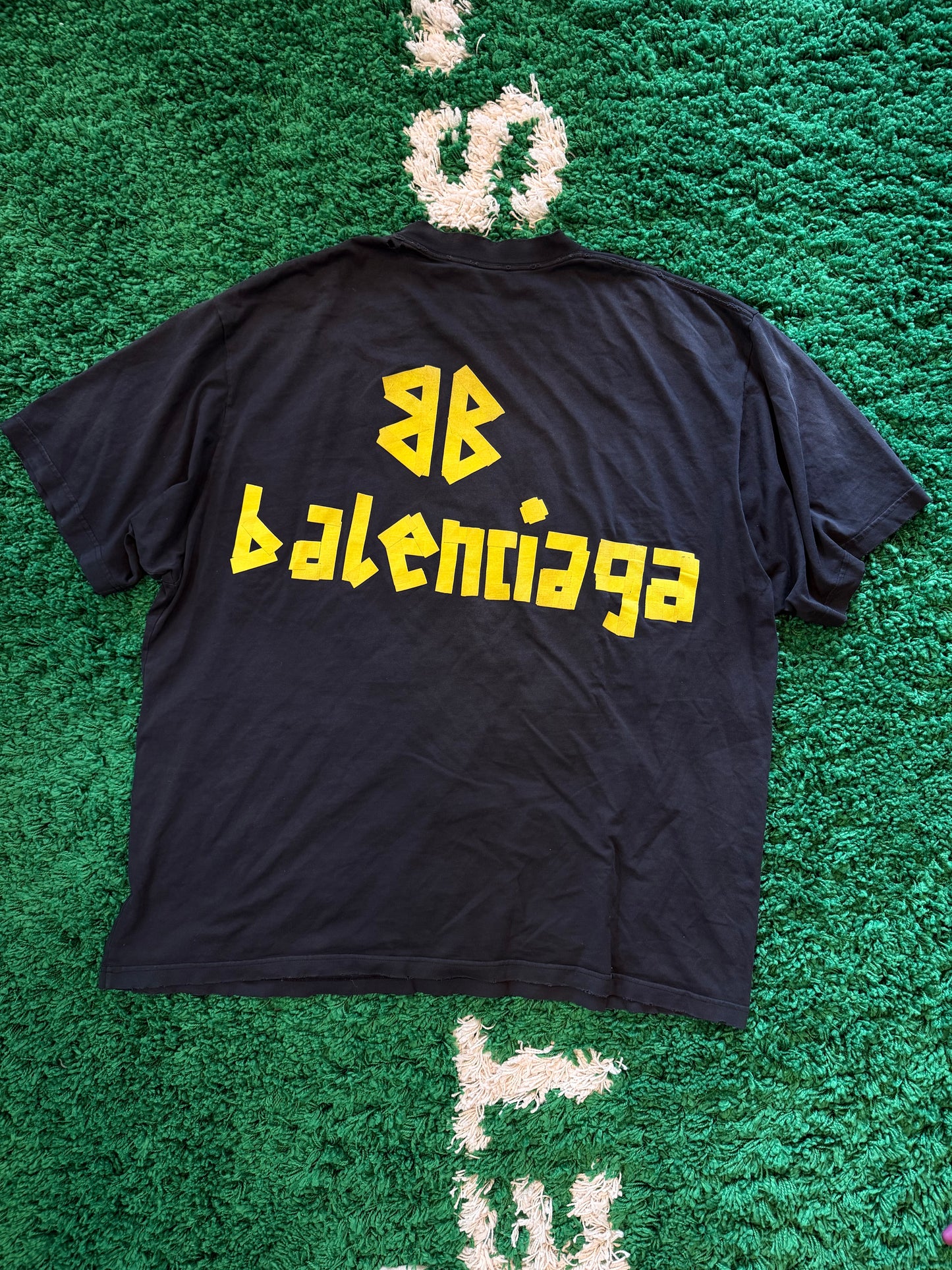 Balenciaga Tape Logo Tee Black Size XL