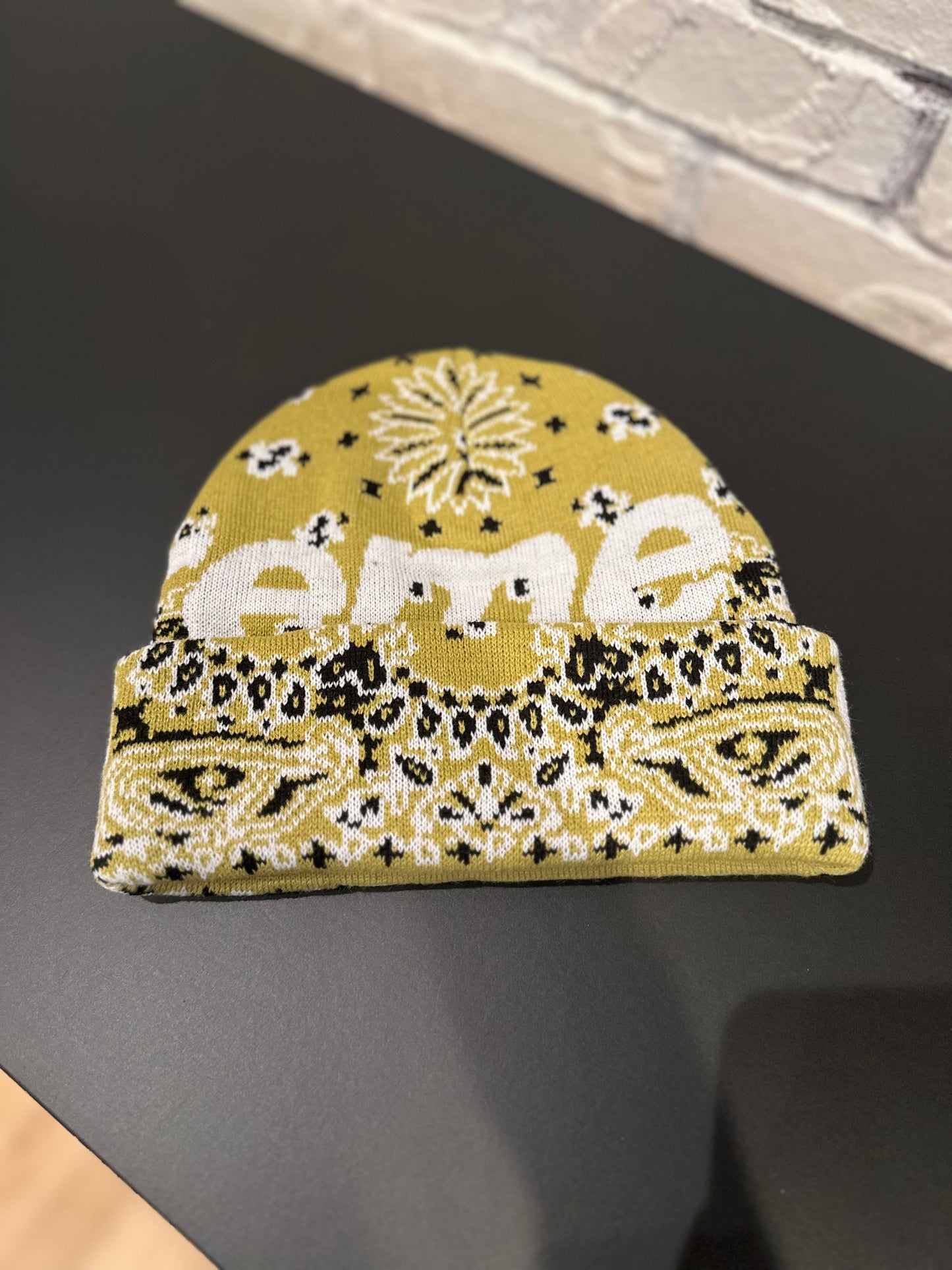 Supreme Beige Bandana Beanie DS