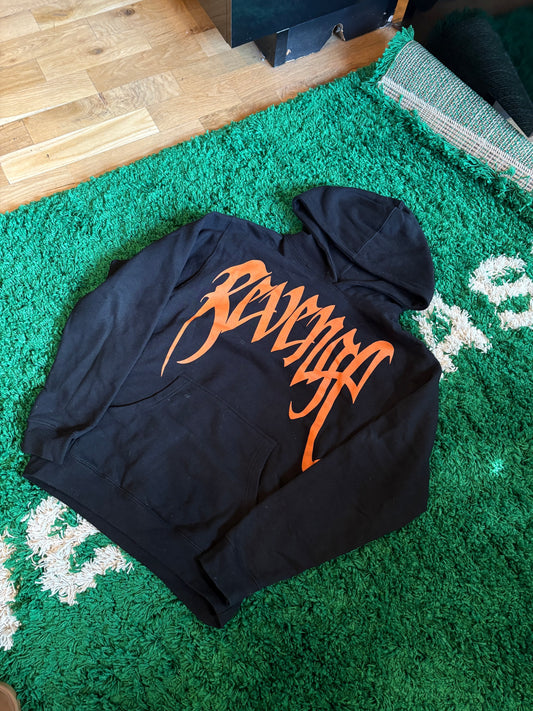 Revenge Hoodie Black Orange Size Small