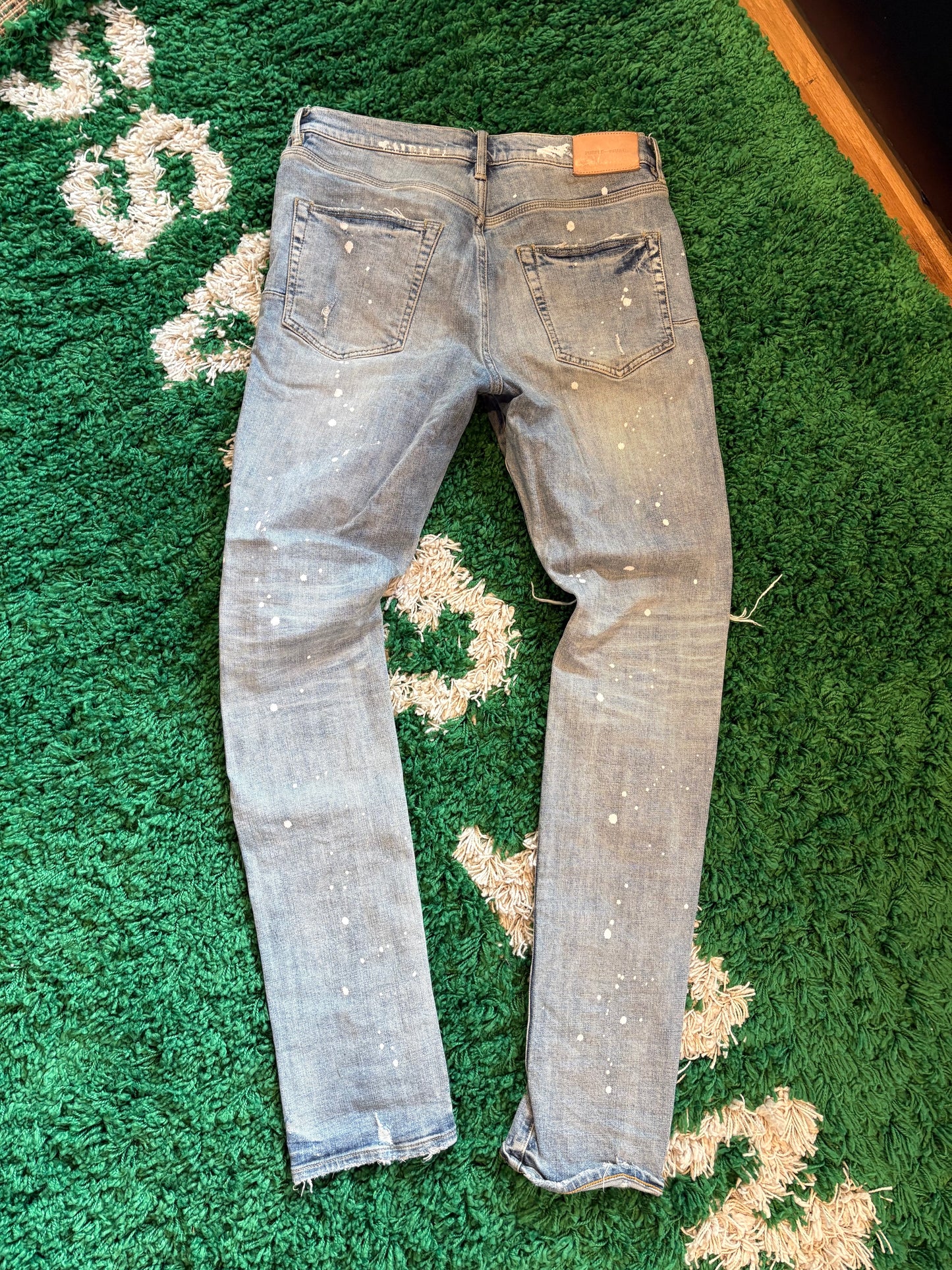 Purple Jeans Light Wash Distressed Size 32