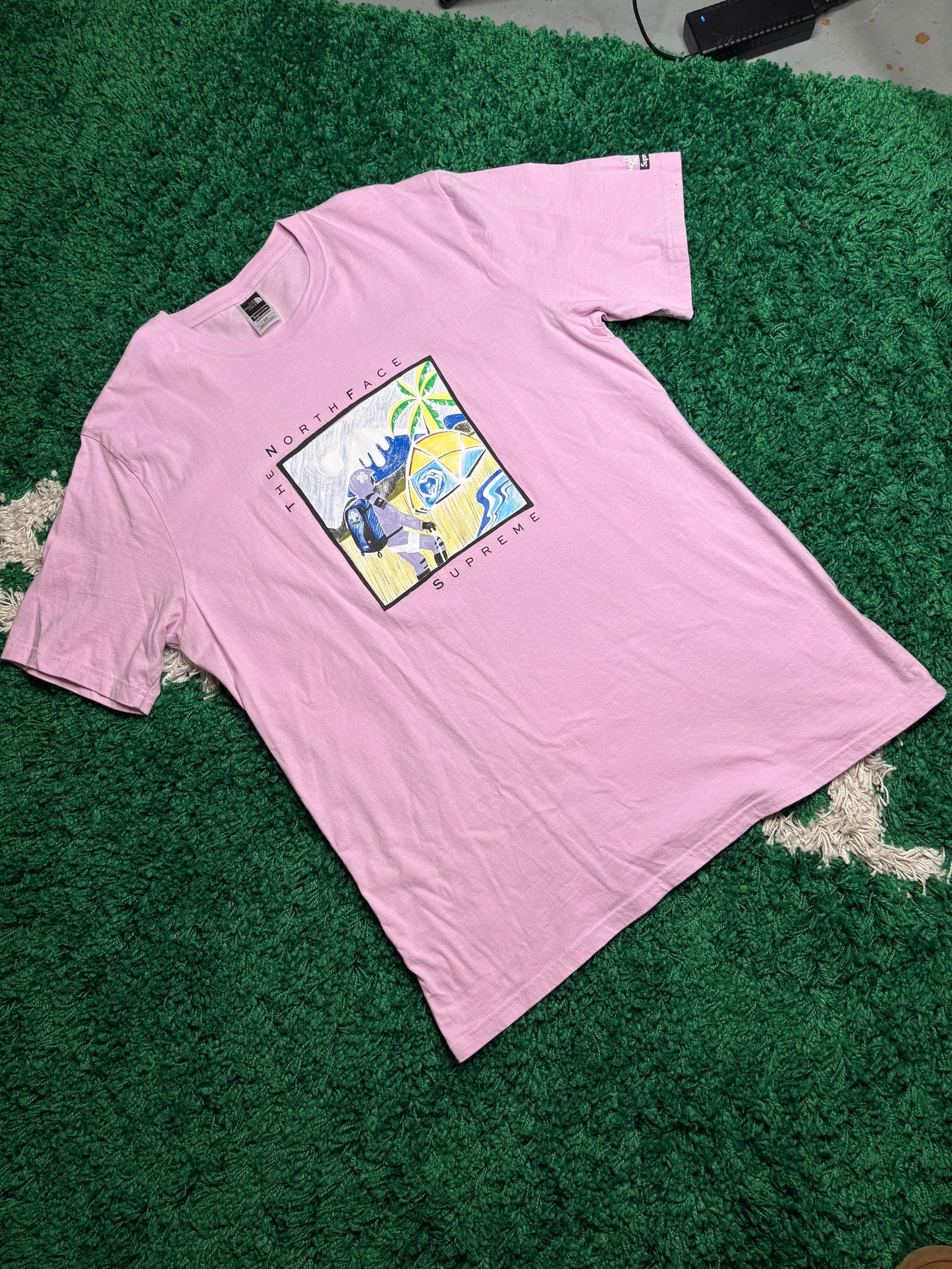 Supreme North Face Tee Purple Size Large