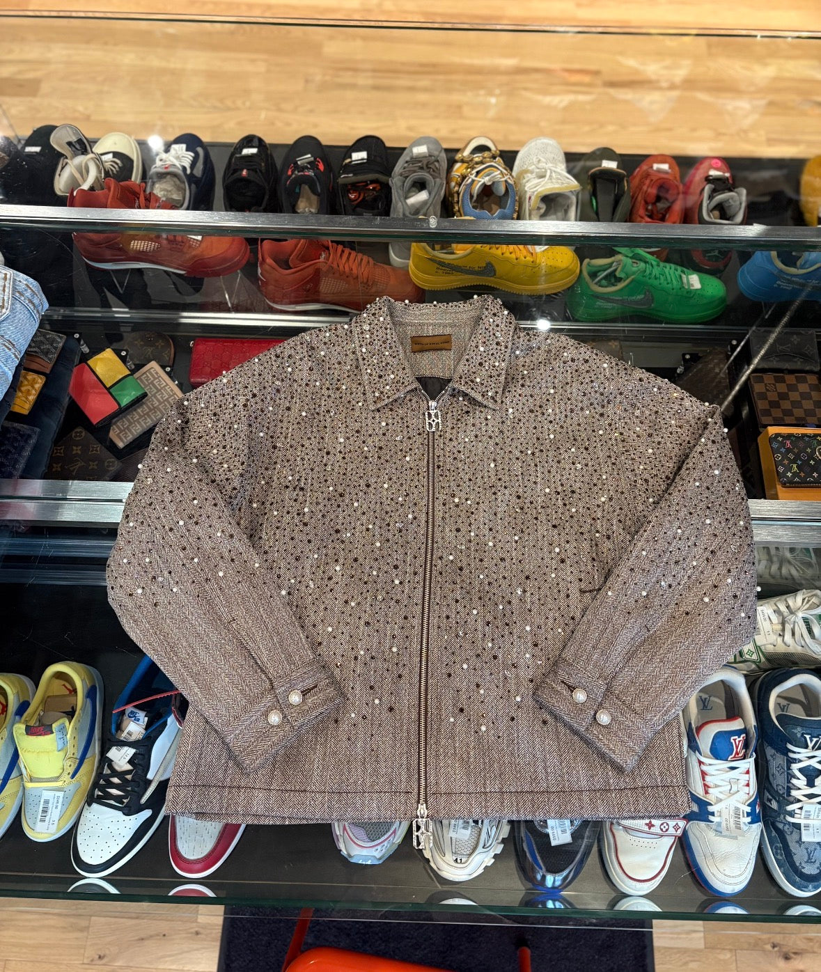 Birth Of Royal Child ‘Pearl rhinestone’ zip-up jacket Size L