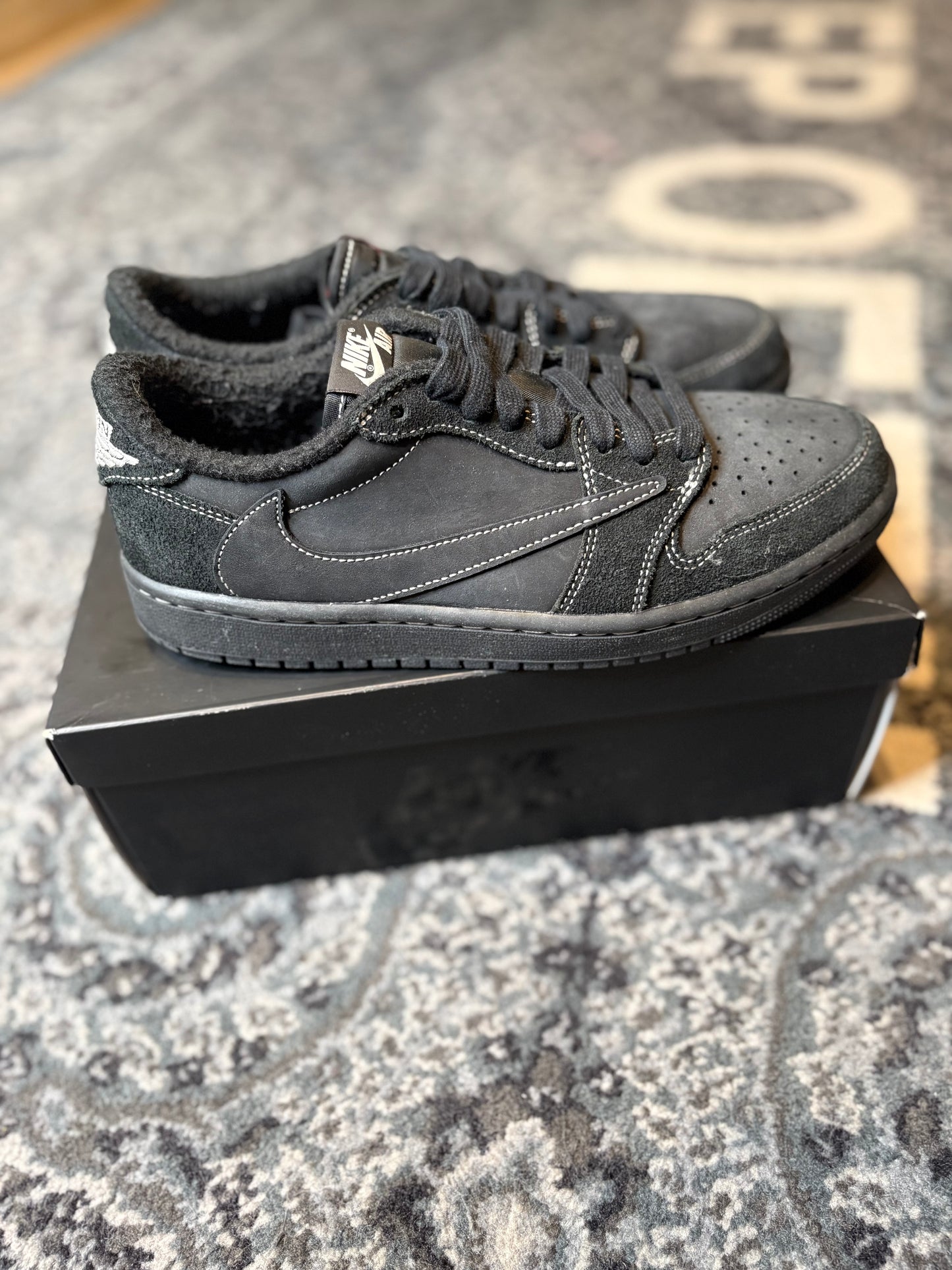 Jordan 1 Retro Low “Travis Scott Black Phantom” Po Og Size 8.5