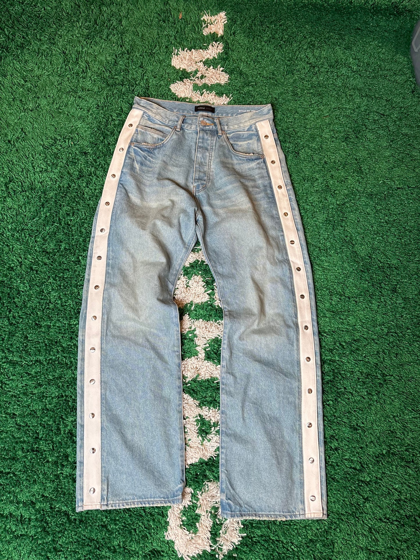 Purple Jeans Blue Snaps Size 32