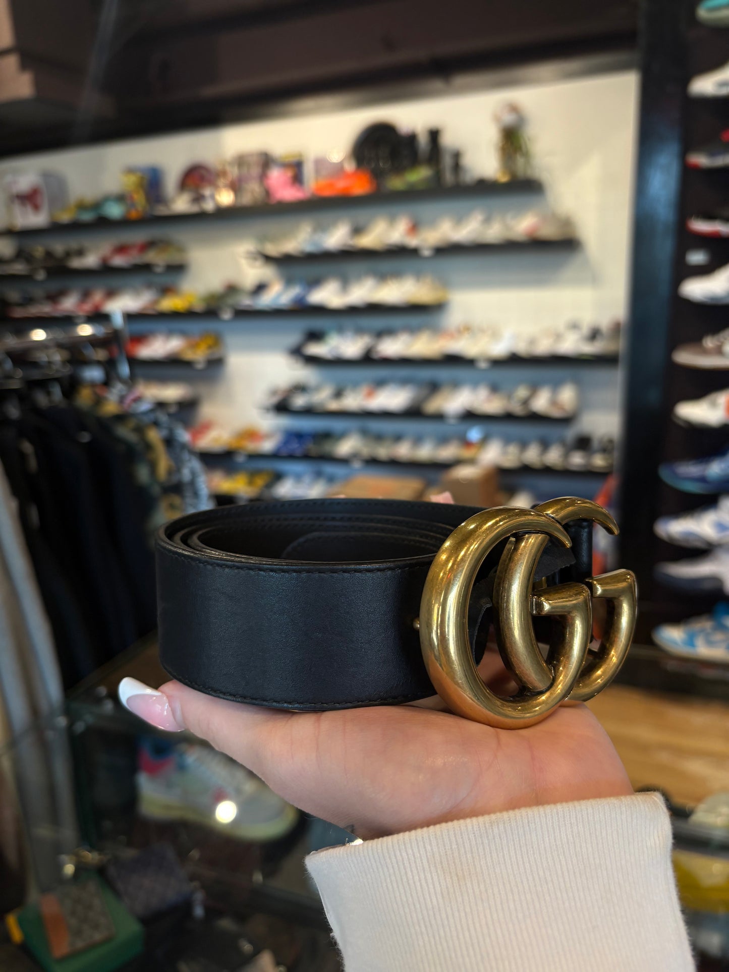 Gucci Belt Black Gold Size 28-29