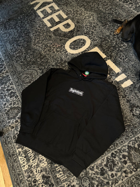 Supreme Black Bandana Box Logo Hoodie DS Size XL
