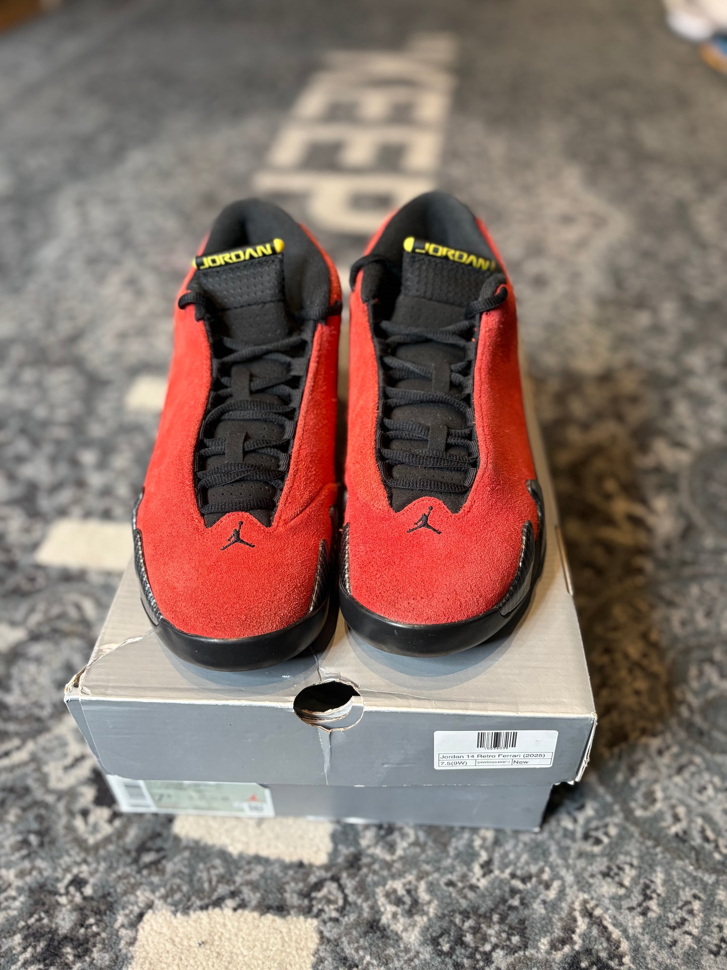 Jordan 14 Retro “ Ferrari” PO OG SIZE 7.5