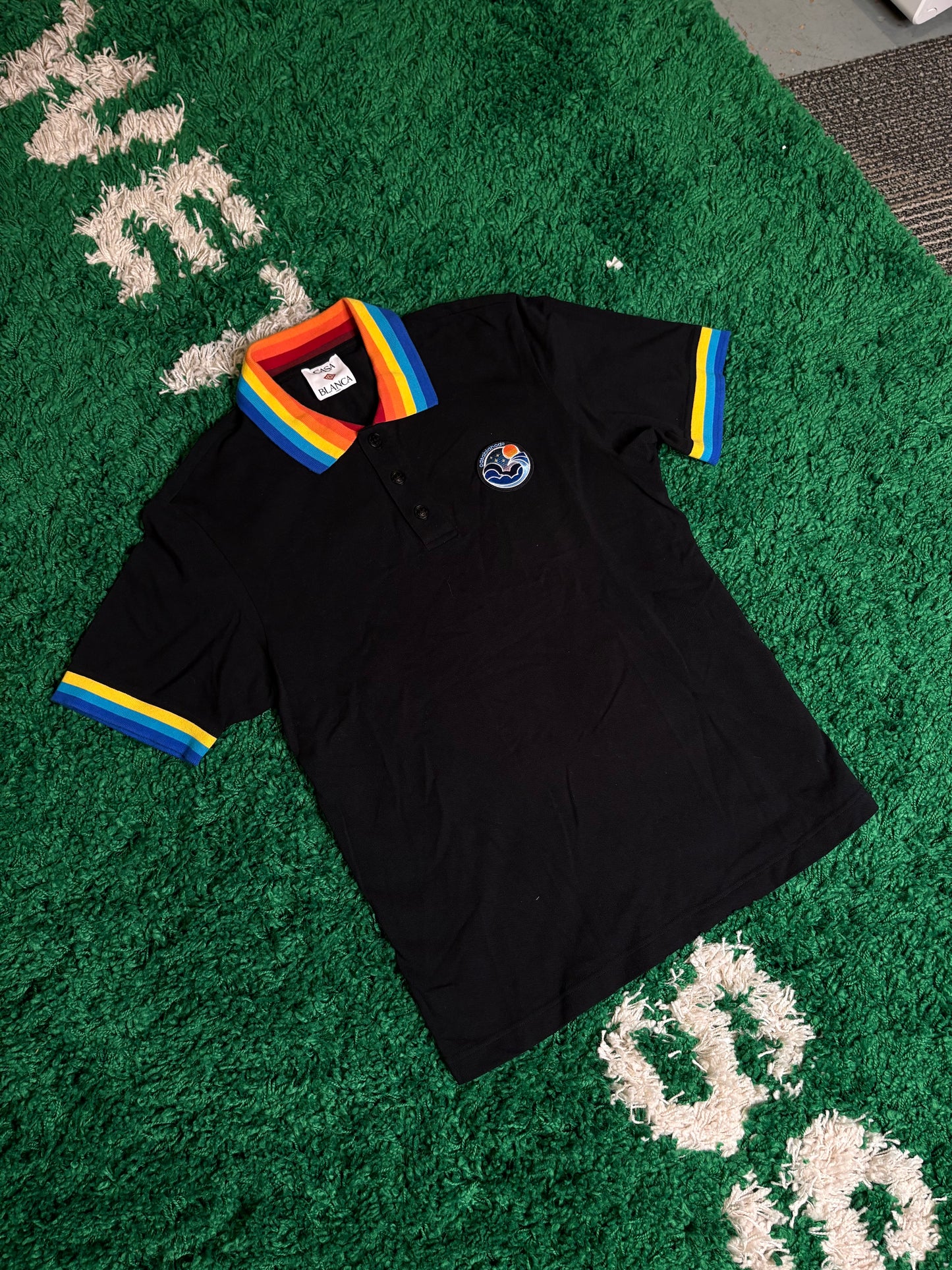 Casablanca Rainbow Collared Polo Size Medium