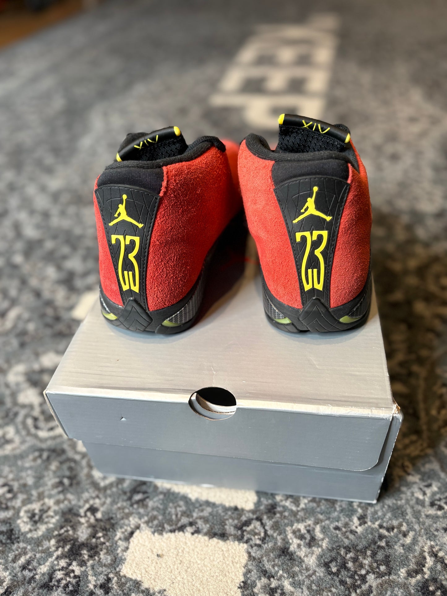 Jordan 14 Retro “ Ferrari” PO OG SIZE 7.5