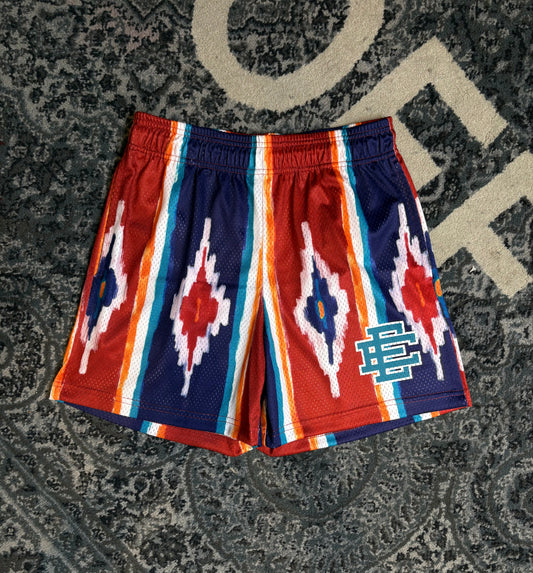 Eric Emmanuel Shorts Western Print Blue