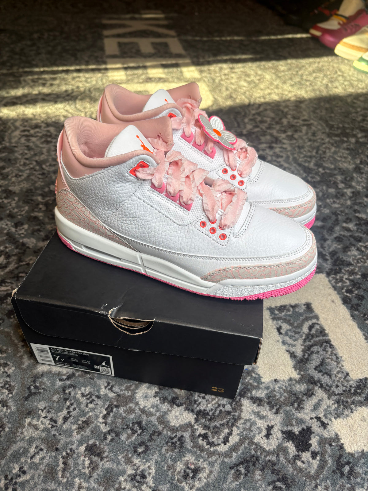 Jordan 3 Retro “Spring Flowers” Clean Og Size 7Y