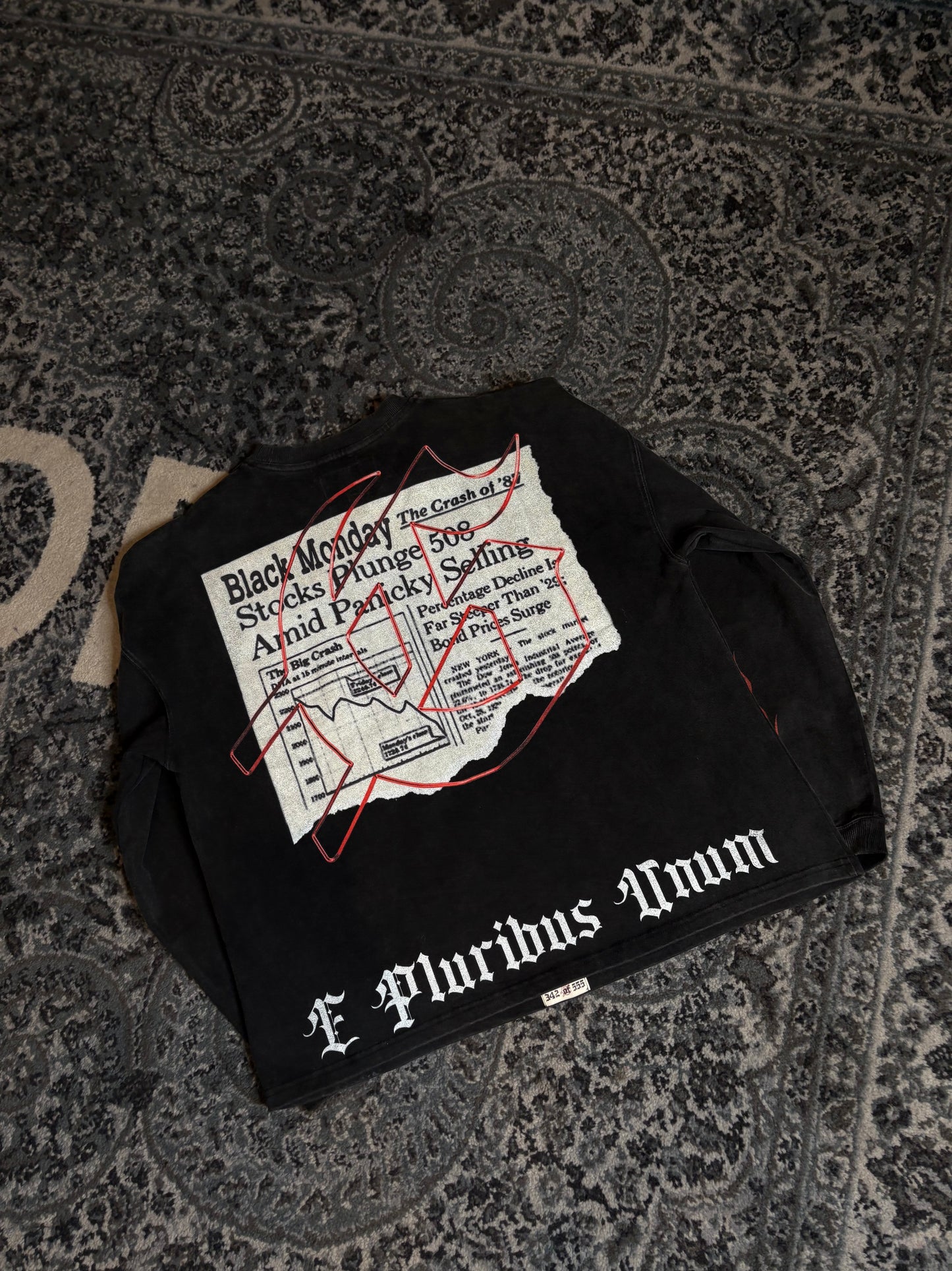 Godspeed Newspaper Long Sleeve Black Size Small