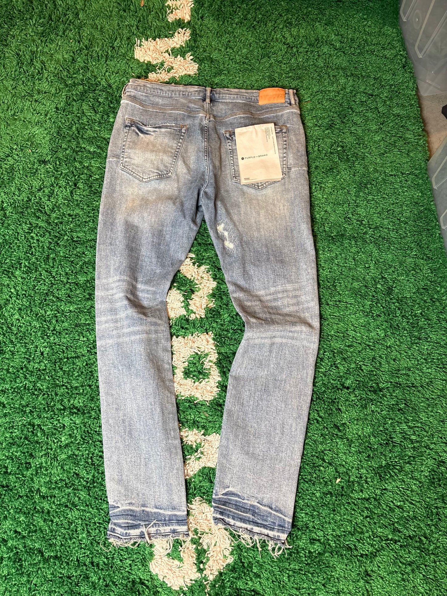 Purple Jeans Light Wash Distressed Size 38