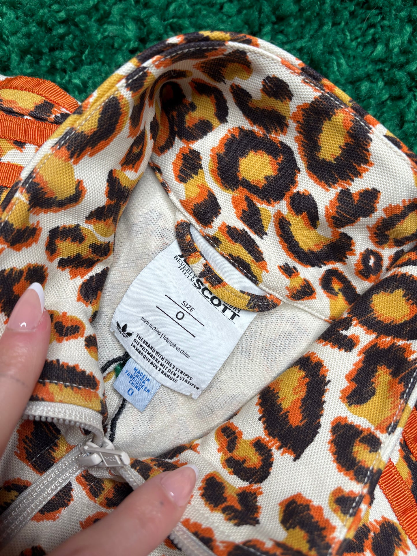 Adidas Jeremy Scott Leopard Zip Jacket Size 0