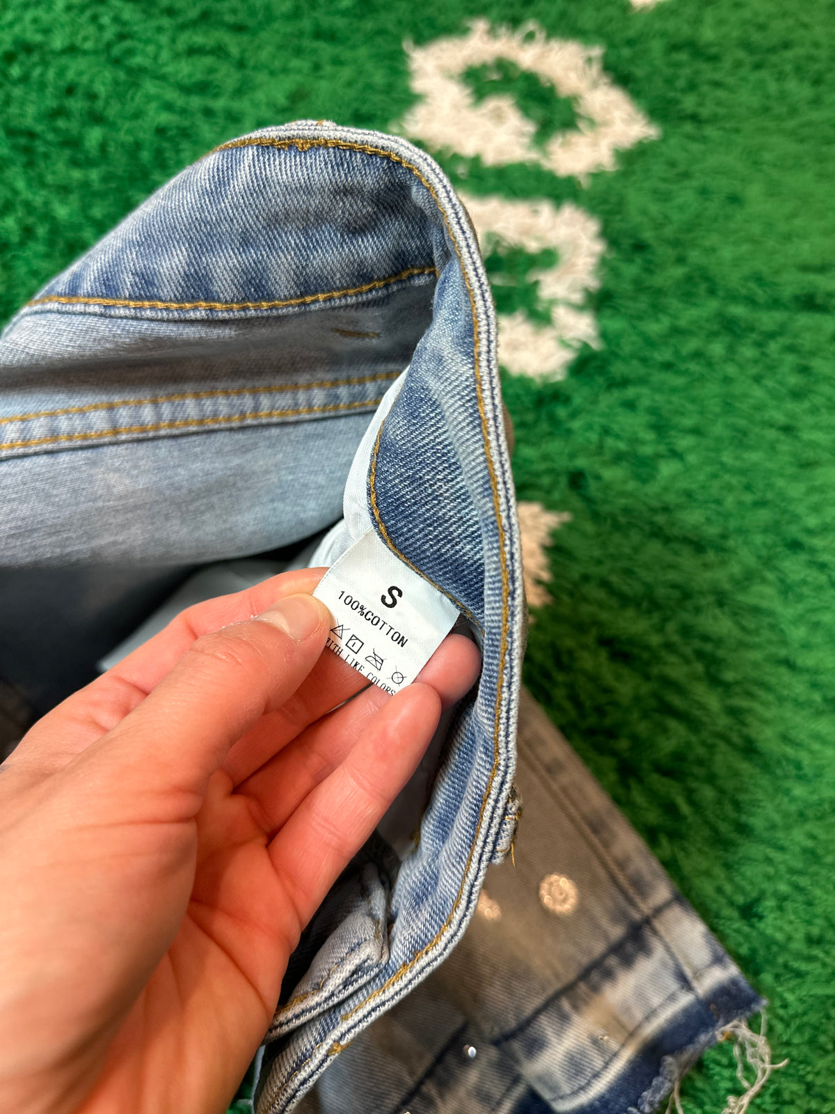 Rhinestone Jorts Size Small
