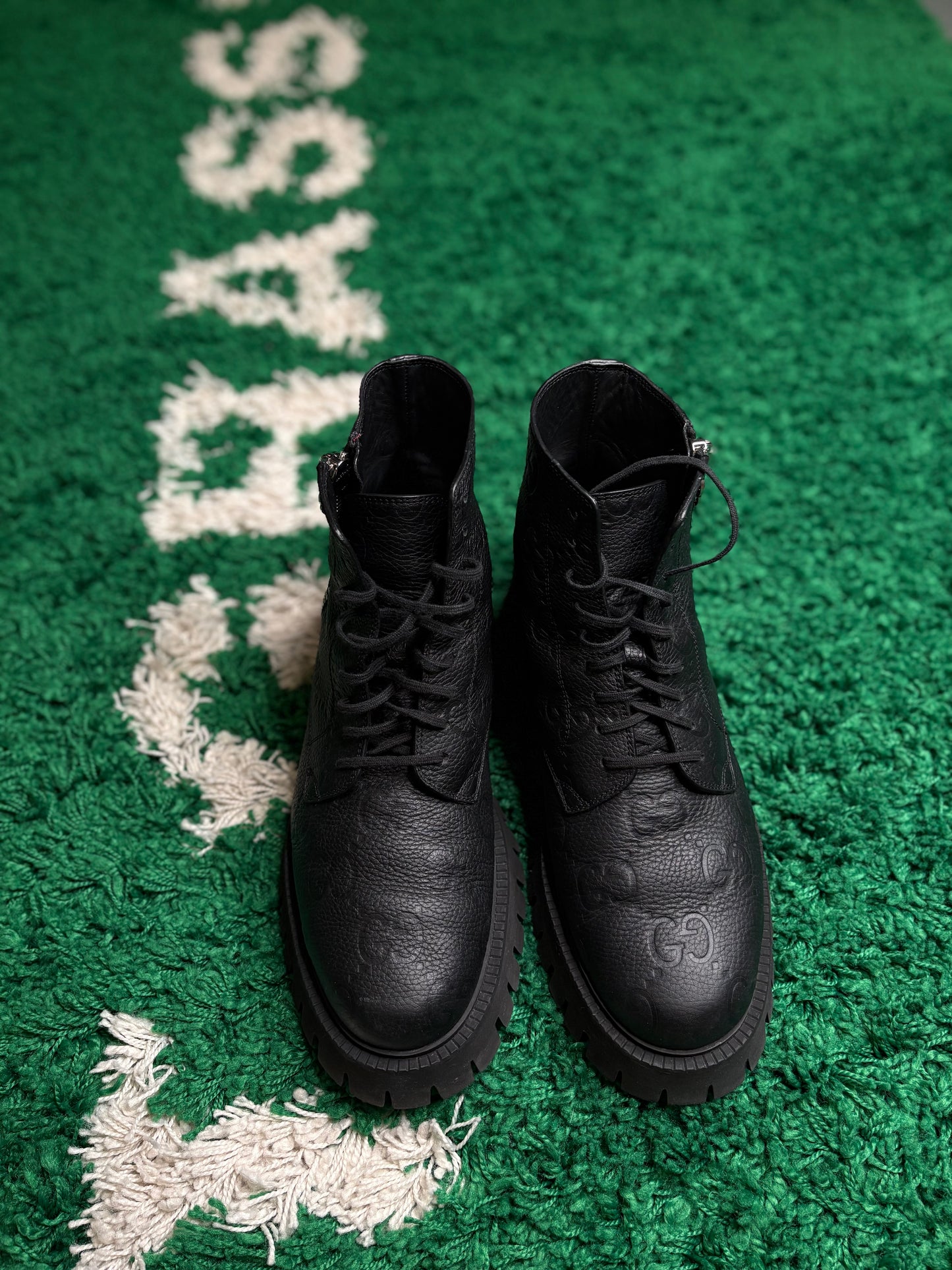 Gucci Black Monogram Boots Clean NB Size 11G