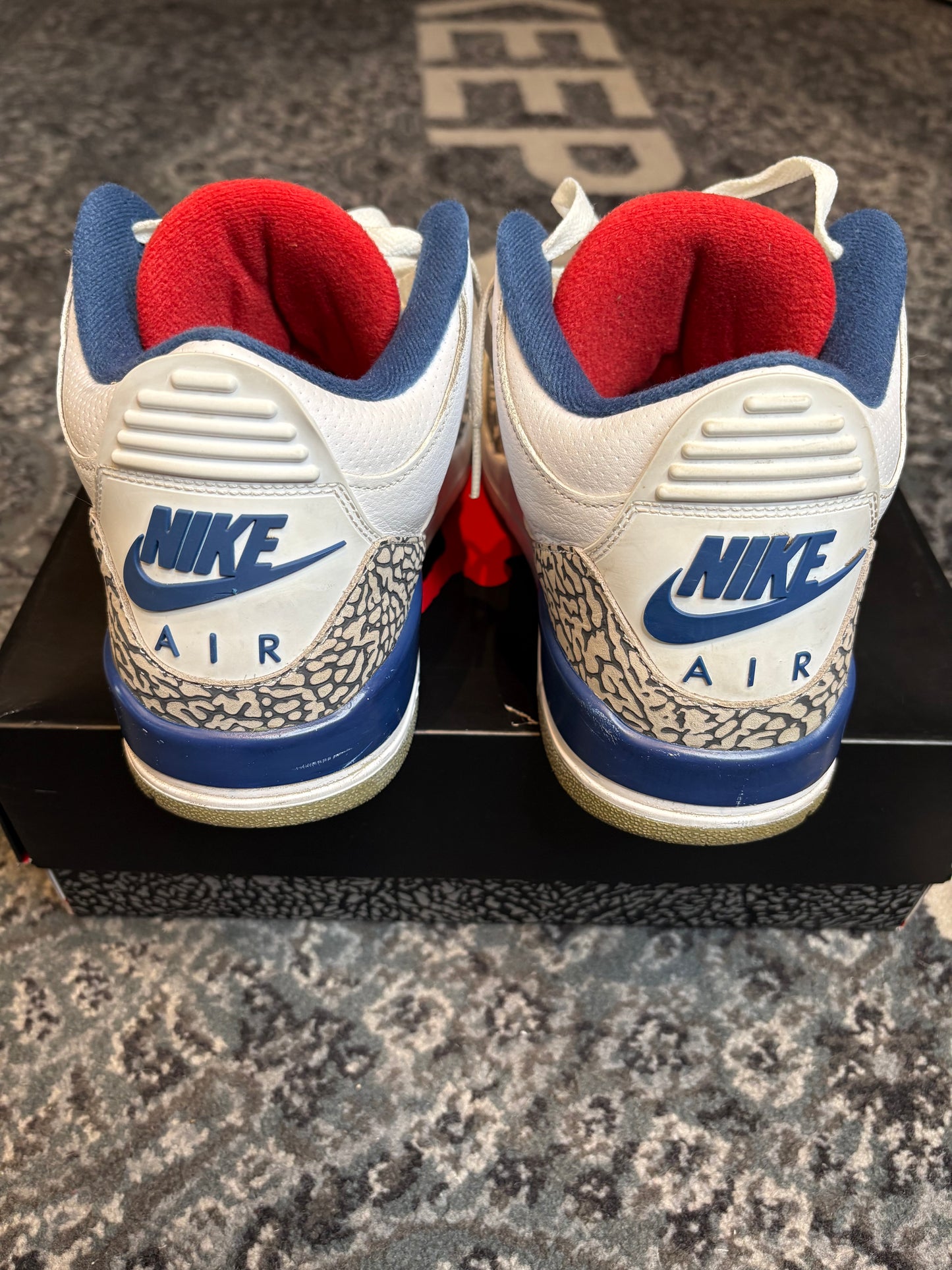 Jordan 3 Retro “True Blue” Po Rb Size 10