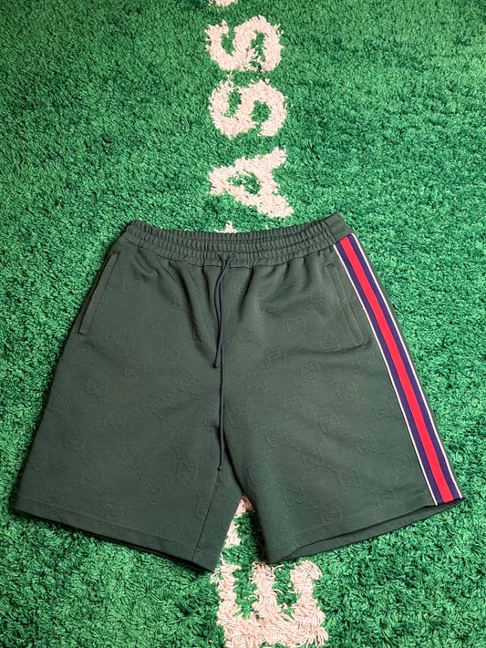 Gucci Green Monogram Sweat Shorts Size XXXL