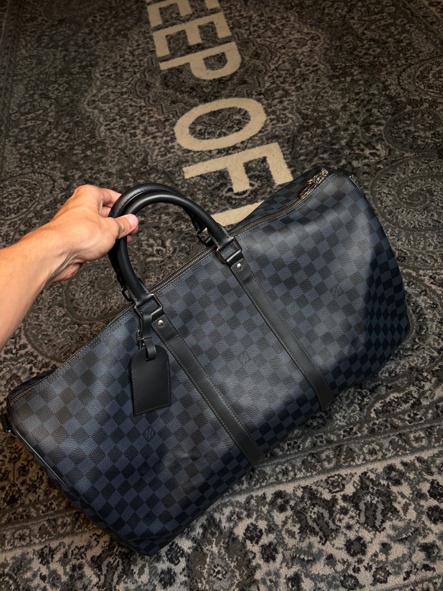 Louis Vuitton Duffle Black PO Size 55
